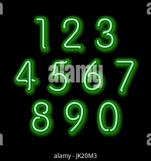 Numerical figures in sparkling neon colors art Stock Vector