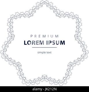 Vector set of abstract frames and logo templates in line style - graphic design elements Stock Vector