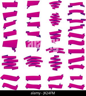 violet Collection of sale discount origami styled website ribbons, corners, labels, curls and tabs. Image contains transparency - you can put them on  Stock Vector