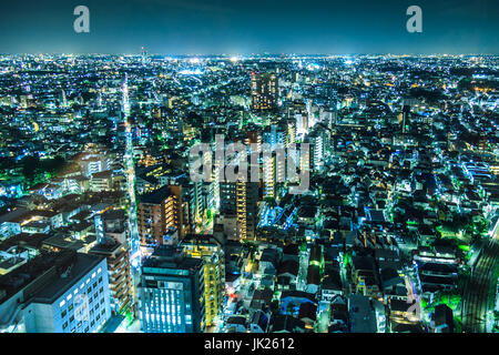 Tokyo cityscape at night Stock Photo