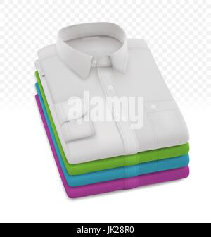 Male blank folded shirts template. Stock Vector