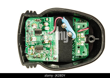Close up of an electric system on white background. Cross-section in a white background. Stock Photo