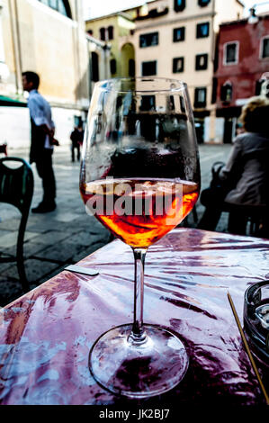 Drink a Spritz, a traditional alcoholic beverage in Venice, Italy. Art image. Stock Photo