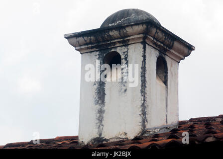 Exterior detail of house in La Antigua Guatemala, wall and cupula colonial style in Guatemala, Central America. Stock Photo