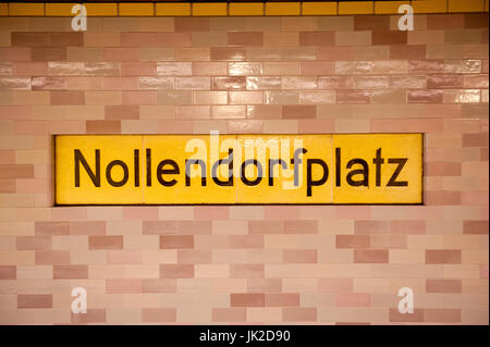 Interior signage for Nollendorfplatz U-Bahn station, Berlin, Germany Stock Photo