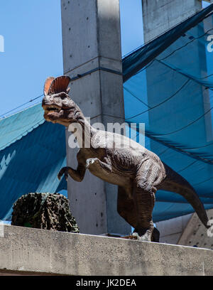 Dinosaur exhibit at the State Fair in Sacramento, California. Stock Photo