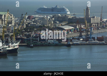 Uruguay, Montevideo, port view from Torre Antel tower Stock Photo