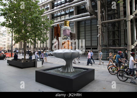 Sculpture in the City on July 17th 2017 in the City of London, England, United Kingdom. Each year, the critically acclaimed Sculpture in the City returns to the Square Mile with contemporary art works from internationally renowned artists in a public exhibition of artworks  open to everyone to come and interact with and enjoy. Dreamy Bathroom by Gary Webb 2014. Stock Photo