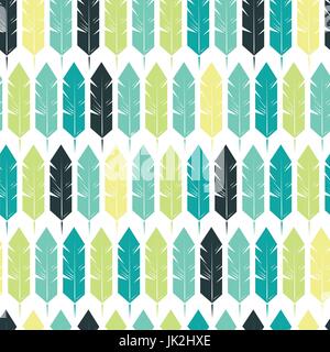 Seamless vector feather pattern. Colourful background Stock Vector