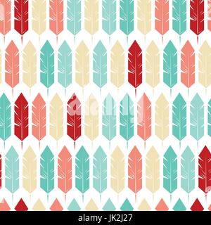 Seamless vector feather pattern. Colourful background Stock Vector
