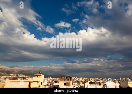 Heavy cloudy sky over Athens, Greece, just after the rain. Stock Photo