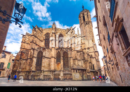 Barcelona Cathedral as seen Freneria Street, Spain Stock Photo