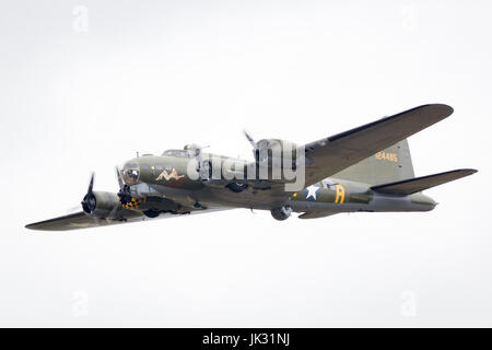 Boeing B-17 Flying Fortress 'Sally B' 'Memphis Belle' displays at Fairford International Air Tattoo 2017 Stock Photo