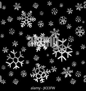 Falling snow or night sky with stars vector seamless pattern. Black and white hand drawn spray or splash monochrome texture. White spots on chalkboard Stock Vector