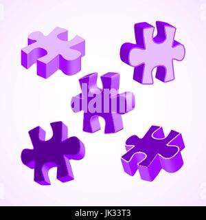 Vector SWOT illustration made from four colorful puzzle pieces Stock Vector
