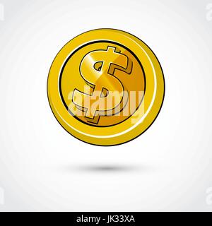 conceptual coin money isolated on a white background Stock Vector