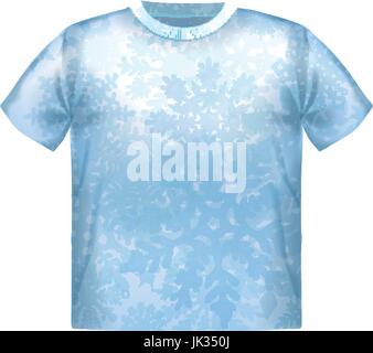 T-shirt snowflake vector isolated clothing white clothes blank template casual top, fashion, Stock Vector