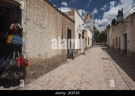 Argentina, Jujuy Province, Quebrada de Humamuaca canyon, Humahuaca, street detail Stock Photo