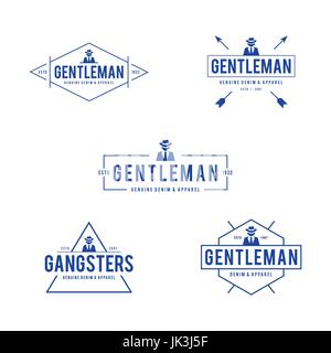 Vintage Gentleman suit badge and label Stock Vector
