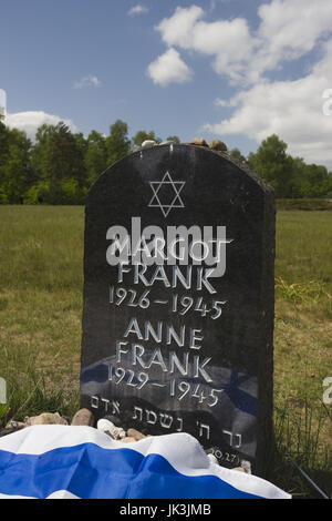 Germany, Niedersachsen, Bergen-Belsen WW2, concentration camp, memorial, memorial to Anne Frank and her sister, Stock Photo