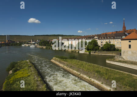 Germany, Bavaria, Würzburg, view from Old Main Bridge, Stock Photo