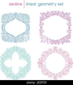 Vector linear abstract emblems Stock Vector