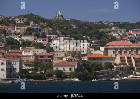 Italy, Sardinia, Northern Sardinia, Isola Maddalena, La Maddalena, harborside view from island ferry Stock Photo