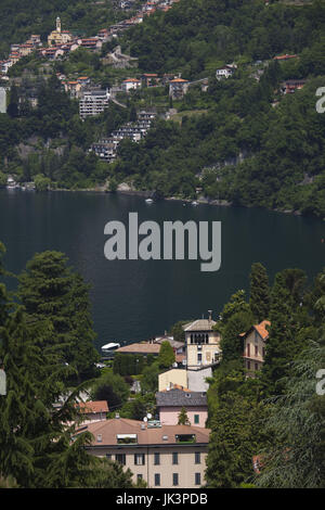 Italy, Lombardy, Lakes Region, Lake Como, Pognana Lario, town view Stock Photo