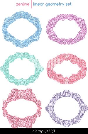 Vector linear abstract emblems Stock Vector
