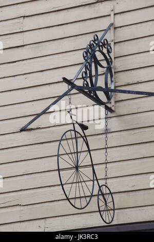 USA, West Virginia, Harpers Ferry, Harpers Ferry National Historic Park, bicycle shop sign Stock Photo