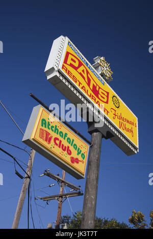 USA, Louisiana, Cajun Country, Henderson, Lake Henderson, Atchafalaya Club, zydeco-music club, sign Stock Photo