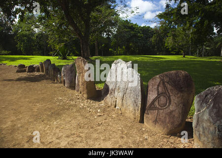 Puerto Rico, North Coast, Karst Country, Utuado, Parque Ceremonial Indigena de Caguana, monoliths at ancient Taino people's ceremonial site Stock Photo