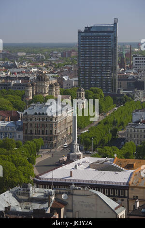 Latvia, Riga, Old Riga, Vecriga, elevated town view from St. Peter's Lutheran Church Stock Photo