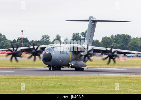 A400M Atlas seen at the 2017 Royal International Air Tattoo at RAF Fairford in Gloucestershire - the largest military airshow in the world. Stock Photo