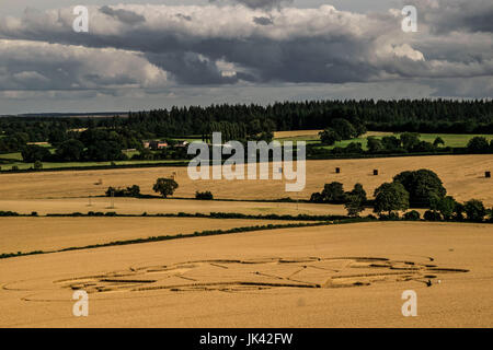 Aerial view from Cley hill in England in Wiltshire. Stock Photo