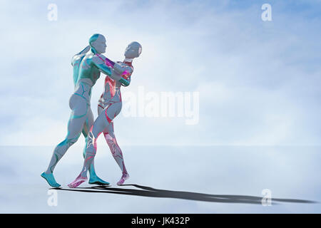 Robot couple dancing Stock Photo