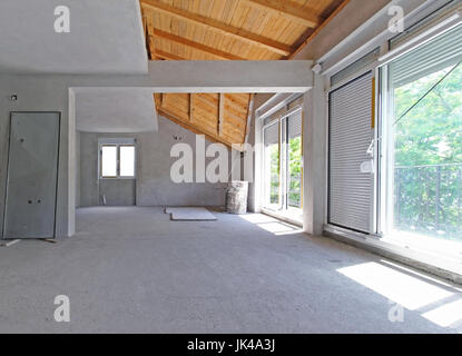 Empty new house interior under renovation work Stock Photo