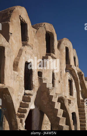 Tunisia, Ksour Area, Medenine, Ksar Medenine, ancient fortified ksar building Stock Photo