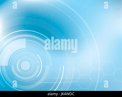 Abstract technology background blue with hexagons in vector Stock Vector