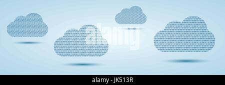 Cloud computing made with binary code in background blue Stock Vector