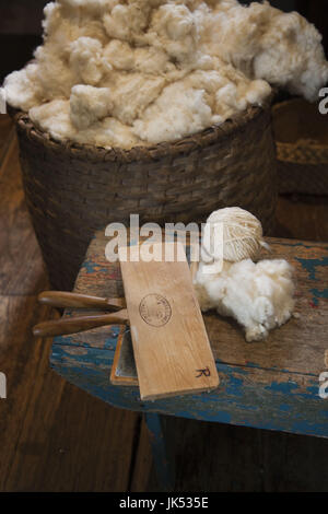 USA, Louisiana, Cajun Country, Lafayette, Vermilionville Cajun Creole Heritage and Folklife Park, cotton Stock Photo