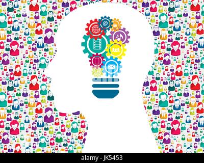 Head gears lamp creative icon, design in illustration vector Stock Vector