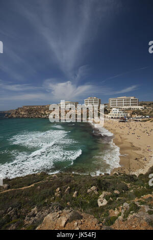 Malta, Northwest Malta, Golden Bay Beach Stock Photo