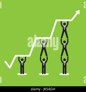 Businessman cooperation in teamwork growth chart of investment financial Stock Vector