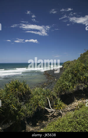 Australia, Queensland, Gold Coast, Burleigh Heads, Seaside View from Burleigh Head National Park, Stock Photo