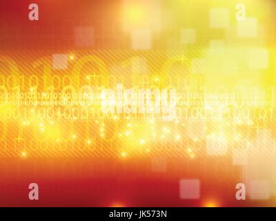 abstract technology background with hexagons and binary code Stock Vector