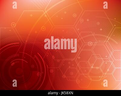 abstract technology background with hexagons Stock Vector