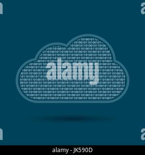 Cloud computing made with binary code in background blue Stock Vector