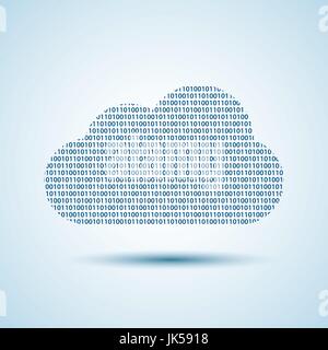Cloud computing made with binary code in background blue Stock Vector