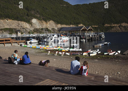 Argentina, Neuquen Province, Lake District, San Martin de los Andes, Lake Lacar waterfront Stock Photo